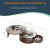 31.5” Round Nesting Coffee Table Set with Marble Tabletop, Smoked Glass Shelf, Storage, Expandable Design and Rotating Wheels