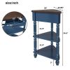 33.8” Small Triangle Corner Table with 3 Tiers, 2 Open Bottom Shelves and 1 Top Drawer