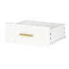 White & Gold Vanity Set with 9 LED Bulbs, Makeup Table, Cushioned Stool, 3 Storage Shelves and 4 Spacious Drawers