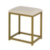 White Vanity Set with Makeup Table, 10 LED Bulbs, 3 Tone Light Settings, 3 Storage Shelves,, 2 Table Drawers and Cushioned Stool