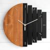 11.8" Rustic Abstract Wood Wall Clock with Multi Hanging Options and Adjustable Splicing Shape Design
