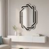 Crystal Crush Diamond Frame Mirror with Polished Glass Panels and Handcrafted Three Dimensional Design