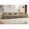 166” Oversized Couch, 4 Seater Modular Sectional Velvet Sofa with Matching Pillows