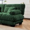 Green Chenille 2 Seater Cloud Couch with Matching Throw & Lumbar Pillows