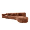 140" Modern Curved Sectional Sofa Chaise Lounge with 3 Matching Pillows and Ready For Use