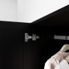 Livelylodge Modern Black Wardrobe, Large Storage Capacity with 4 Top Doors, 2 Bottom Drawers & 2 Bottom Doors