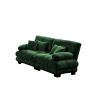 Green Chenille 2 Seater Cloud Couch with Matching Throw & Lumbar Pillows