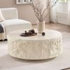 35.43' Round Fiberglass Coffee Table with Stone Design