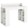 White Office Computer Desk with Dual 3 Tier Bookshelves and Monitor Shelf