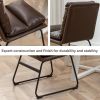 Set of 2, Milos Contemporary Upholstered Dining Chairs, Faux Leather Fabric with Sled Like Metal Base and Protective Foot Pads