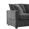 110” 4 Seat Sectional Couch Set with Gray Chenille Fabric, 2 Pillows, & Interchangeable Display Options