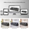 110” 4 Seat Sectional Couch Set with Gray Chenille Fabric, 2 Pillows, & Interchangeable Display Options