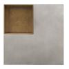 ACME Kailano Weathered Gray Finish Coffee Table with Corner Storage Tray and Solid Pedestal Base