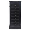 Jewelry Armoire with Mirror, 7 Drawers, 24 Necklace Hooks and 2 Side Swing Doors
