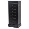 Jewelry Armoire with Mirror, 7 Drawers, 24 Necklace Hooks and 2 Side Swing Doors