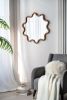 31" x 30" Wooden Accent Mirror with Unique Wavy Frame