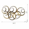 38.5” Seretha Gold Leaf Iron Wall Decor with Abstract Design and Round Geometric Shape