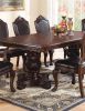 Espresso Brown 9 Piece Dining Room Set, Rectangle Table, 2 Arm Chairs, 6 Armless Chairs with 2x Leaf and Double Pedestal Base