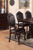 Espresso Brown 9 Piece Dining Room Set, Rectangle Table, 2 Arm Chairs, 6 Armless Chairs with 2x Leaf and Double Pedestal Base