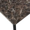 5 Piece Metal Dinette Set with Faux Marble Table Top, 1 Table & 4 Chairs and Metal Legs & Apron