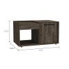 Tualatin 2-Shelf Coffee Table with 2 Open Shelves and Single Door For Hidden Storage