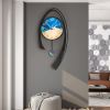 24.8" Multi-Color Modern Acrylic Wall Decor Clock with Unique Pendulum Swing Design, Silent Movement, Matte Textured Surface and Arabic Numbers
