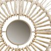 Set of 3, Round Natural Fiber Wall Decor Mirrors