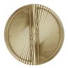 Set of 2, Madison Park Gold Half Moon Metal Wall Decor with Vertical or Horizontal Display Options and Linear Line Pattern