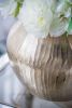 11” x 11” x 9" Aluminum Chisel Flower Vase with Gold Metallic Finish