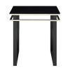 Zamir Collection Set of 3, 1 Coffee Table, 2 End Tables with Black Tempered Glass Tops, Gold-Hued Banding and Black Metal Finish Legs