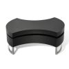 Black Waveform Design Coffee Table with Adjustable Shape Features, High Gloss Finish and Stainless Steel Legs