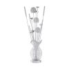 Ultra-Modern Bell Flower Collection Table Lamp with Floral Arrangement & Vase Design, LED Night Light and Chrome Finish Metal Base