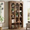 5 Tier Rectangle Bookshelf Display Stand with Arch Shape Detailing and Enclosed Back & Sides
