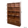 70.87" Tall Bookshelf with 10 Cubes, 3 Bottom Doors, 2 Bottom Storage Cabinets and 4-Tier Open Shelves for Storage or Display