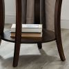 Perth Contemporary Oval Shelf End Table with Open Bottom Shelf and Espresso Finish