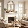 24” x 36" Arch Wall Mirror with Gold Beaded Metal Frame and High Definition