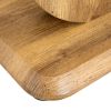Modern Style Clear Glass Top MDF Coffee Table with Natural Wood Color Base