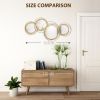 Modern Handcrafted Asymmetrical Gold Circle Metal Frame Wall Mirror