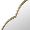 Unique Shaped Champagne Gold Decorative Wall Mirror with Notched Edges and Iron Frame