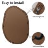 Irregular Wall Mirror with Asymmetrical Wood Frame Design and Wavy Accent Pattern