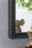 23" x 42" Hand Carved Rose Antique Mirror Frame with Black Wood Arch Design