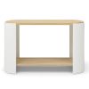48” Oval Console Table with 2 Tiers and Open Bottom Shelf