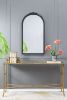 23" x 42" Hand Carved Rose Antique Mirror Frame with Black Wood Arch Design