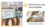 Modern Style Clear Glass Top MDF Coffee Table with Natural Wood Color Base