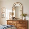 24” x 36" Arch Wall Mirror with Gold Beaded Metal Frame and High Definition