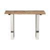 Console Table with Handcrafted Rustic Glam Top and Silver Iron Legs