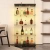 Tempered Glass Black Display Cabinet with LED Light, Remote Control and Multi Light Color Options