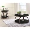 Dark Grey and Black Nickel End Table with Sturdy Angled Metal Base and Open Bottom Shelf