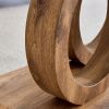 Modern Style Clear Glass Top MDF Coffee Table with Natural Wood Color Base