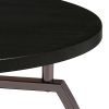 Dark Grey and Black Nickel End Table with Sturdy Angled Metal Base and Open Bottom Shelf
